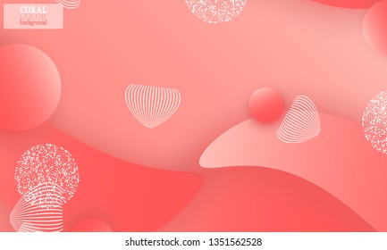 Coral color abstract background. Vector illustration. Colorful gradient pattern.