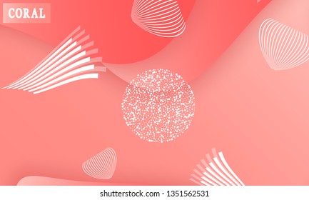Coral color abstract background. Vector illustration. Colorful gradient pattern.