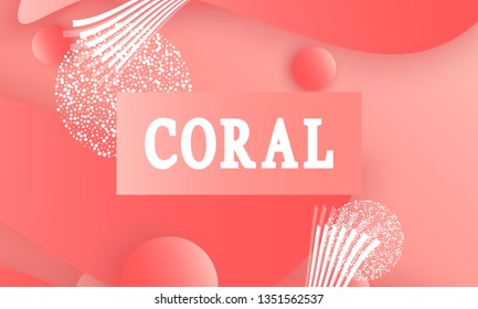 Coral color abstract background. Vector illustration. Colorful gradient pattern.