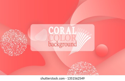 Coral color abstract background. Vector illustration. Colorful gradient pattern.