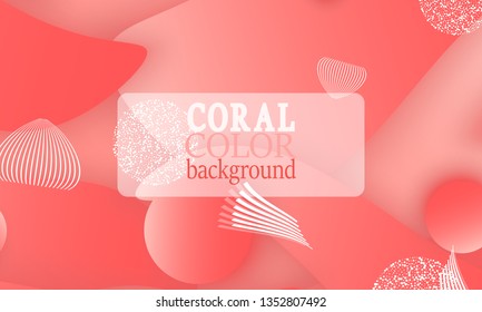 Coral color abstract background. Vector illustration. Colorful gradient pattern.
