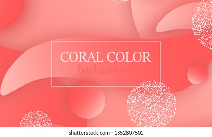 Coral color abstract background. Vector illustration. Colorful gradient pattern.