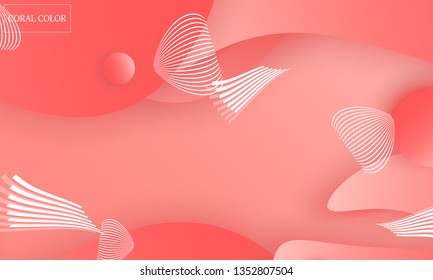 Coral color abstract background. Vector illustration. Colorful gradient pattern.