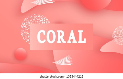 Coral color abstract background. Vector illustration. Colorful gradient pattern.