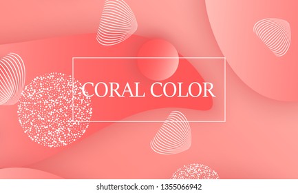 Coral color abstract background. Vector illustration. Colorful gradient pattern.