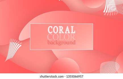 Coral color abstract background. Vector illustration. Colorful gradient pattern.