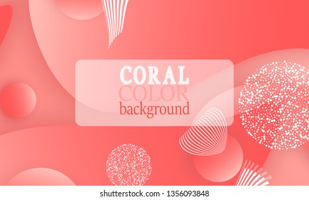 Coral color abstract background. Vector illustration. Colorful gradient pattern.