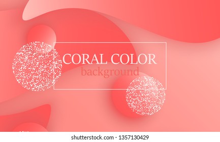 Coral color abstract background. Vector illustration. Colorful gradient pattern.