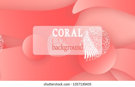 Coral color abstract background. Vector illustration. Colorful gradient pattern.