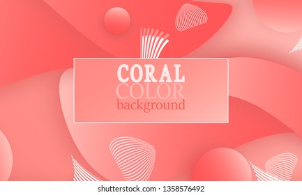 Coral color abstract background. Vector illustration. Colorful gradient pattern.