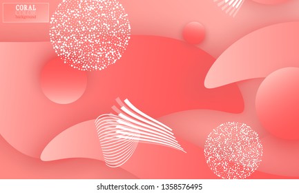 Coral color abstract background. Vector illustration. Colorful gradient pattern.