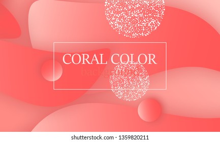 Coral color abstract background. Vector illustration. Colorful gradient pattern.