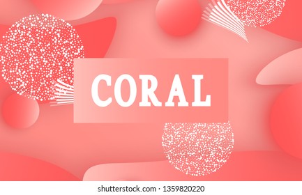 Coral color abstract background. Vector illustration. Colorful gradient pattern.