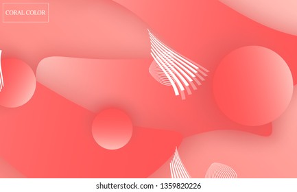 Coral color abstract background. Vector illustration. Colorful gradient pattern.