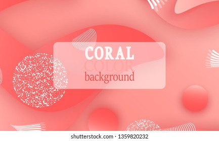 Coral color abstract background. Vector illustration. Colorful gradient pattern.