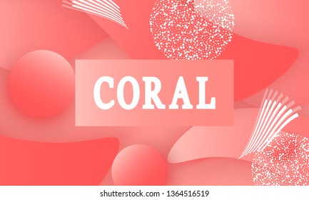 Coral color abstract background. Vector illustration. Colorful gradient pattern.