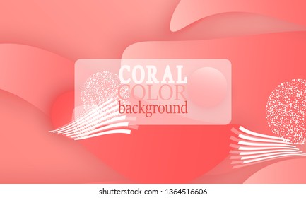 Coral color abstract background. Vector illustration. Colorful gradient pattern.