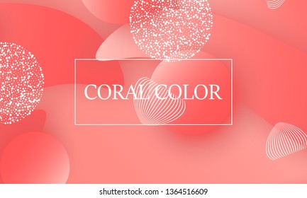 Coral color abstract background. Vector illustration. Colorful gradient pattern.