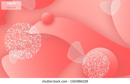 Coral color abstract background. Vector illustration. Colorful gradient pattern.