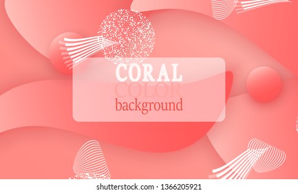 Coral color abstract background. Vector illustration. Colorful gradient pattern.