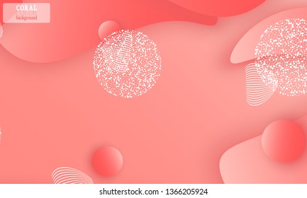 Coral color abstract background. Vector illustration. Colorful gradient pattern.
