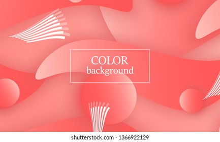 Coral color abstract background. Vector illustration. Colorful gradient pattern.