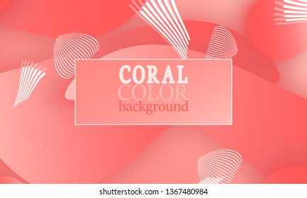 Coral color abstract background. Vector illustration. Colorful gradient pattern.