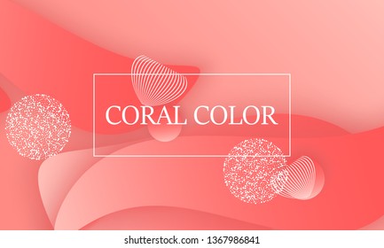 Coral color abstract background. Vector illustration. Colorful gradient pattern.
