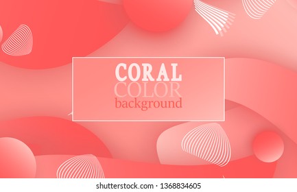 Coral color abstract background. Vector illustration. Colorful gradient pattern.