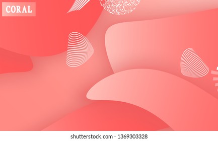 Coral color abstract background. Vector illustration. Colorful gradient pattern.
