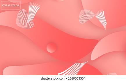 Coral color abstract background. Vector illustration. Colorful gradient pattern.