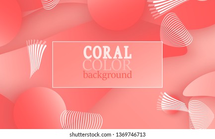 Coral color abstract background. Vector illustration. Colorful gradient pattern.