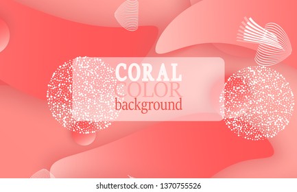 Coral color abstract background. Vector illustration. Colorful gradient pattern.