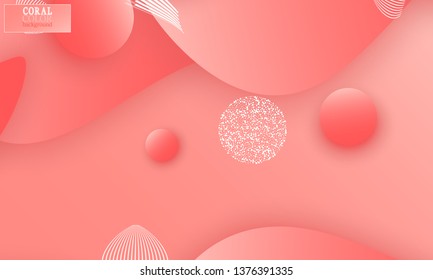 Coral color abstract background. Vector illustration. Colorful gradient pattern.