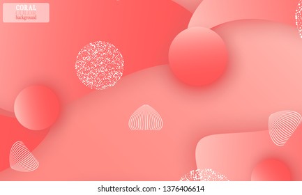 Coral color abstract background. Vector illustration. Colorful gradient pattern.