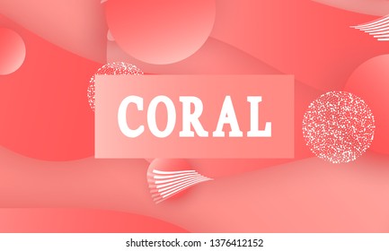 Coral color abstract background. Vector illustration. Colorful gradient pattern.
