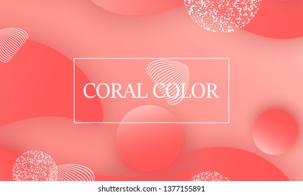 Coral color abstract background. Vector illustration. Colorful gradient pattern.