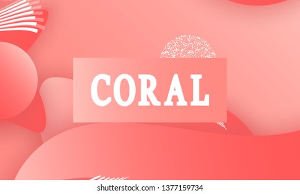 Coral color abstract background. Vector illustration. Colorful gradient pattern.