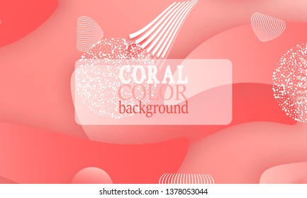 Coral color abstract background. Vector illustration. Colorful gradient pattern.