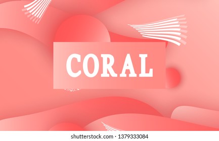 Coral color abstract background. Vector illustration. Colorful gradient pattern.