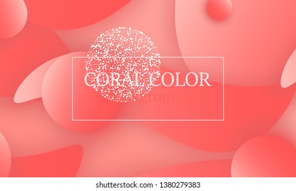 Coral color abstract background. Vector illustration. Colorful gradient pattern.