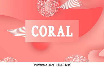 Coral color abstract background. Vector illustration. Colorful gradient pattern.