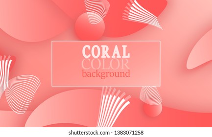 Coral color abstract background. Vector illustration. Colorful gradient pattern.