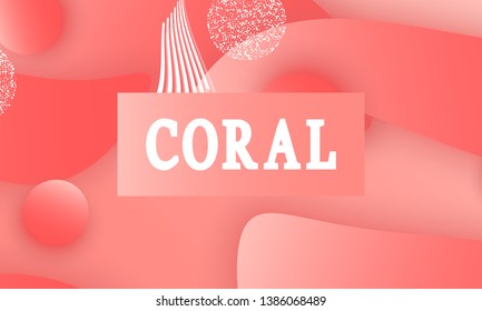 Coral color abstract background. Vector illustration. Colorful gradient pattern.