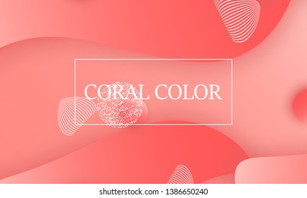 Coral color abstract background. Vector illustration. Colorful gradient pattern.