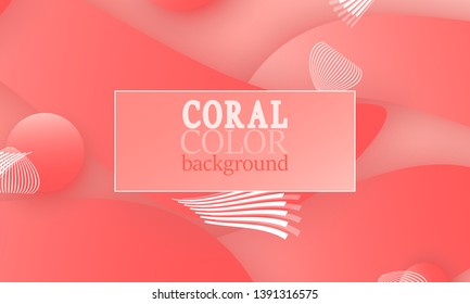 Coral color abstract background. Vector illustration. Colorful gradient pattern.