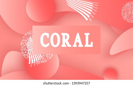 Coral color abstract background. Vector illustration. Colorful gradient pattern.