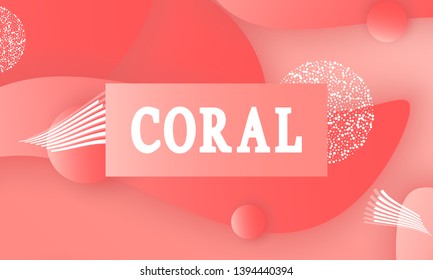 Coral color abstract background. Vector illustration. Colorful gradient pattern.