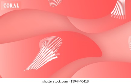 Coral color abstract background. Vector illustration. Colorful gradient pattern.