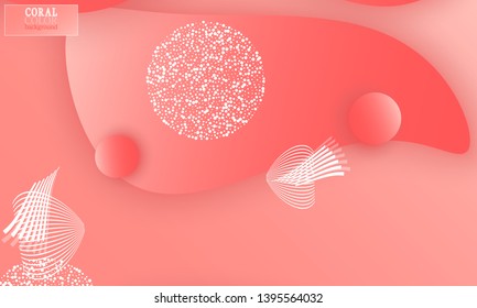 Coral color abstract background. Vector illustration. Colorful gradient pattern.